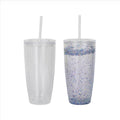 24oz Acrylic Snow Globe Curved Cup