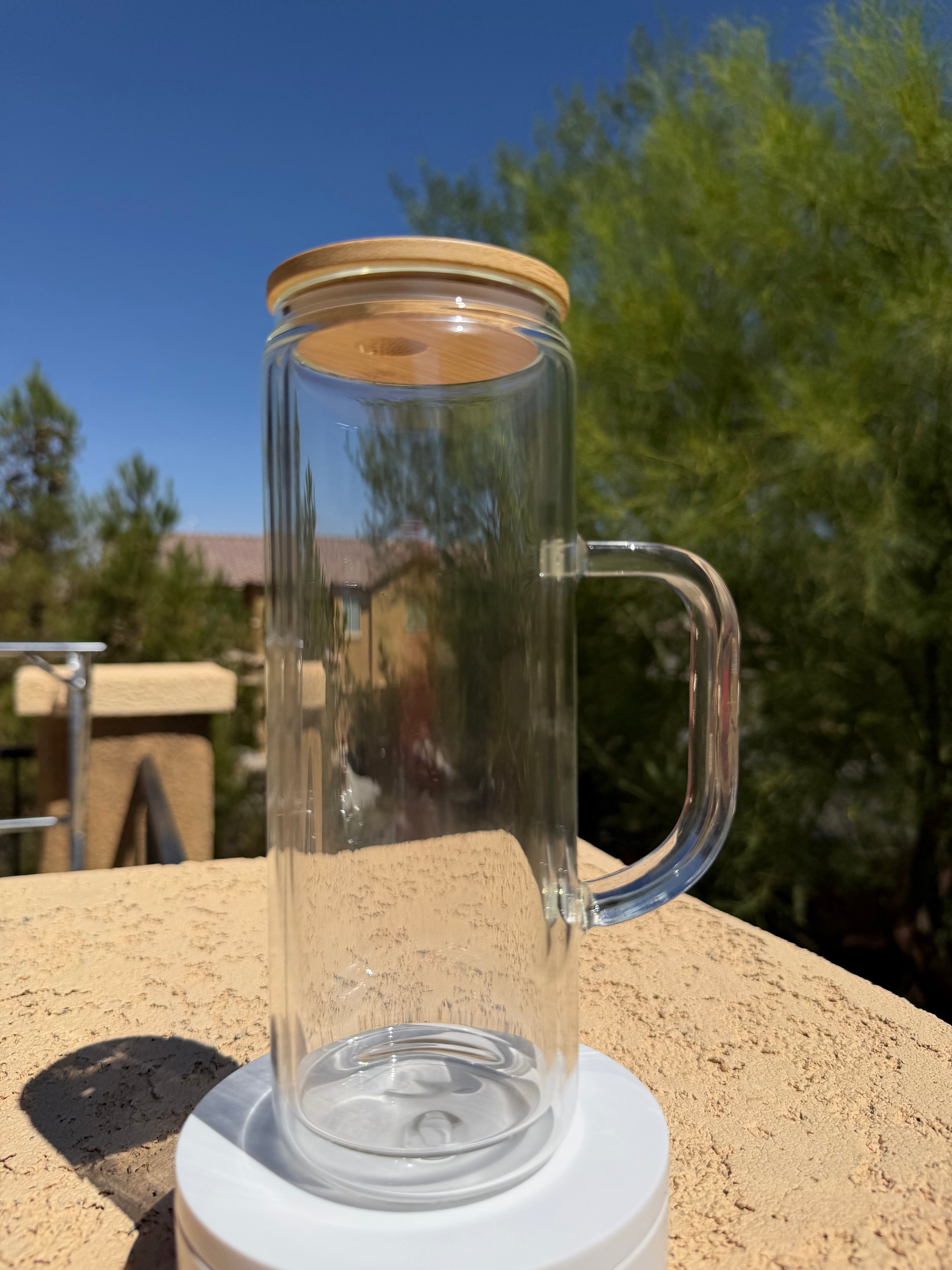 20oz Glass Cup w/ Handle