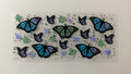 #77B Blue Green Butterflies Double Sided