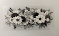 #91A Black and White Flowers