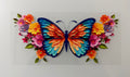 #103A Butterfly and Flowers