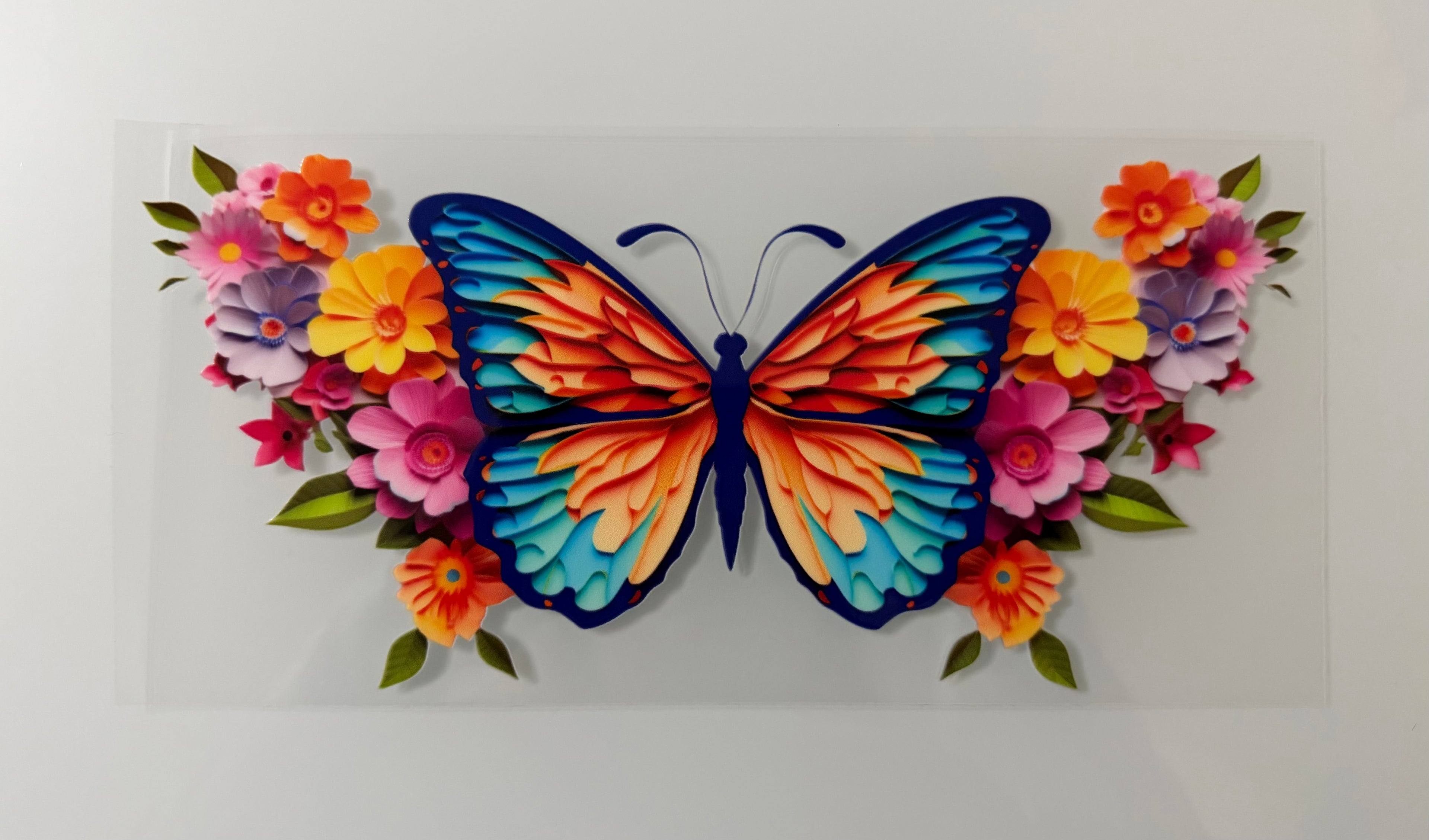 #103A Butterfly and Flowers
