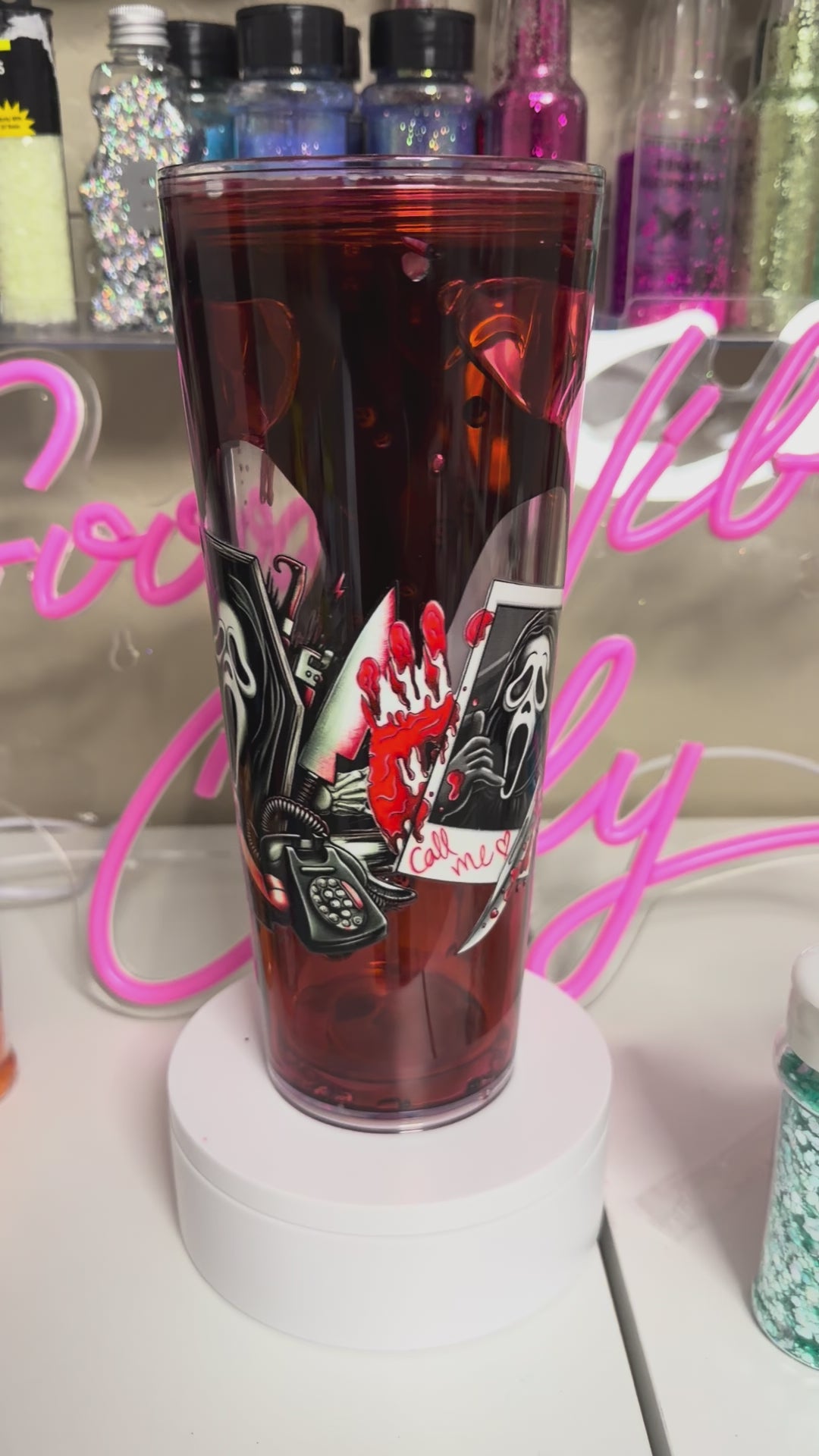 24oz Ghost Face Blood Drip
